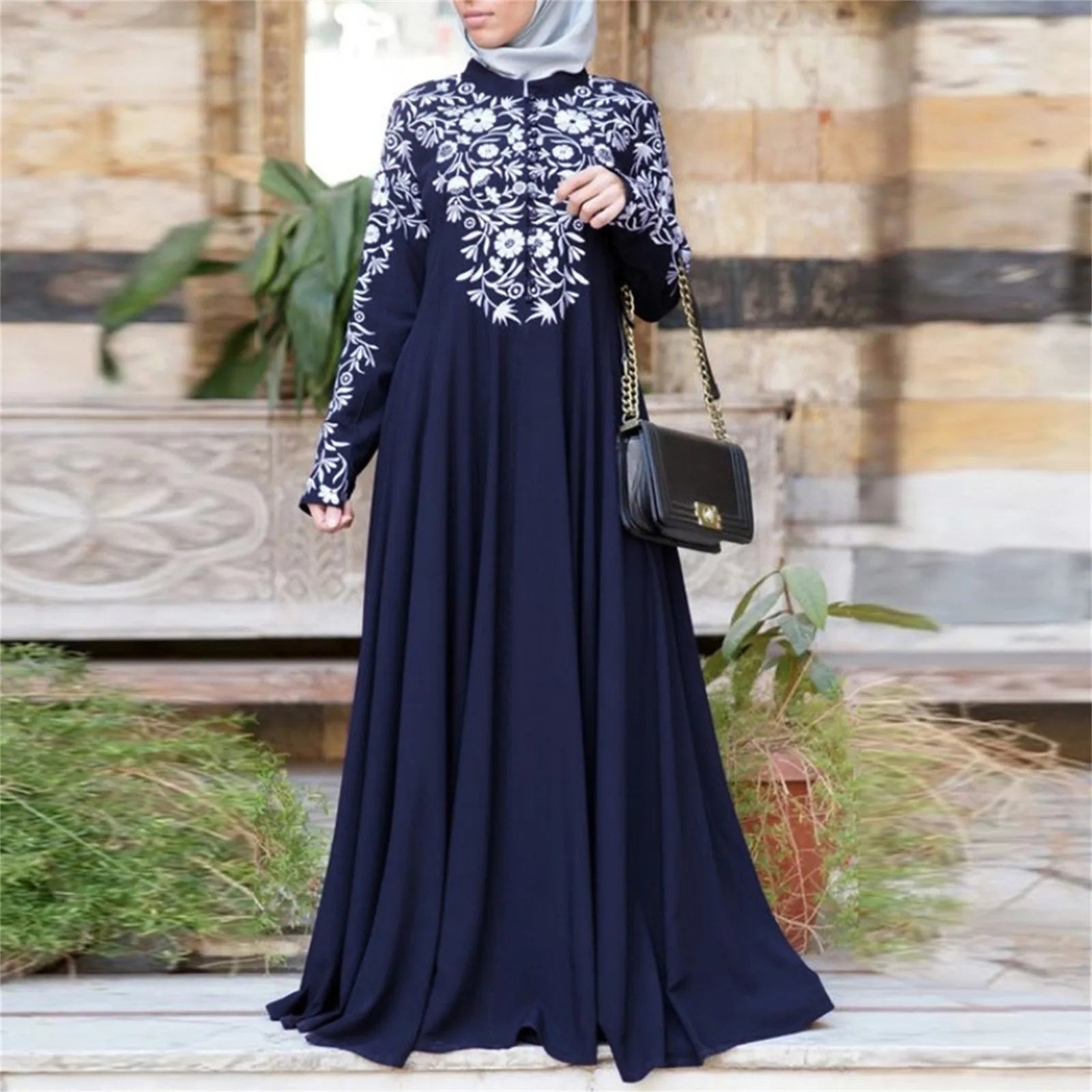 Ethnic Abaya Muslim Long Dress Women Ramadan Eid Long Sleeve Islamic African Dresses Dubai Turkish Modesty Kaftan - Modest Modiste