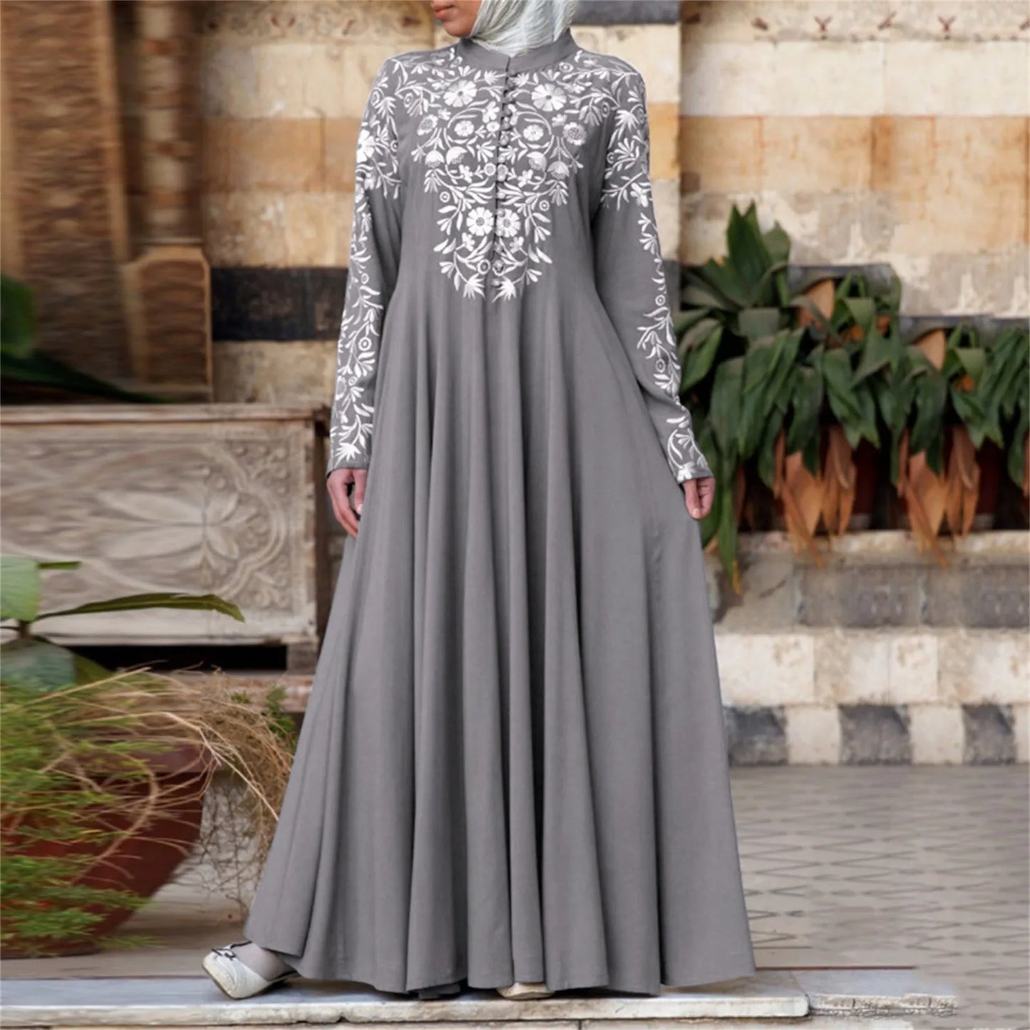 Ethnic Abaya Muslim Long Dress Women Ramadan Eid Long Sleeve Islamic African Dresses Dubai Turkish Modesty Kaftan - Modest Modiste